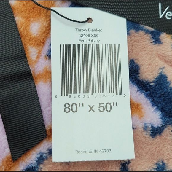Vera Bradley Bedding Nwt Vera Bradley Fern Paisley Plush Throw